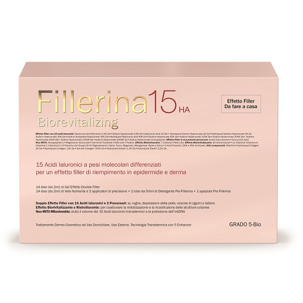 FILLERINA 15 HA BIOREVITALIZING GRADO 5 BIO + PREFILLERINA FLACONE 30+30 ML + 1 TUBO 50 ML FILLERINA 15 HA BIOREVITALIZING GRADO 5 BIO + PREFILLERINA FLACONE 30+30 ML + 1 TUBO 50 ML