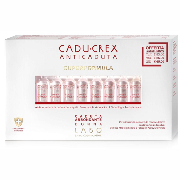 CADU-CREX SUPERFORMULA CADUTA ABBONDANTE DONNA 20 FIALE DA 3 CADU-CREX SUPERFORMULA CADUTA ABBONDANTE DONNA 20 FIALE DA 3