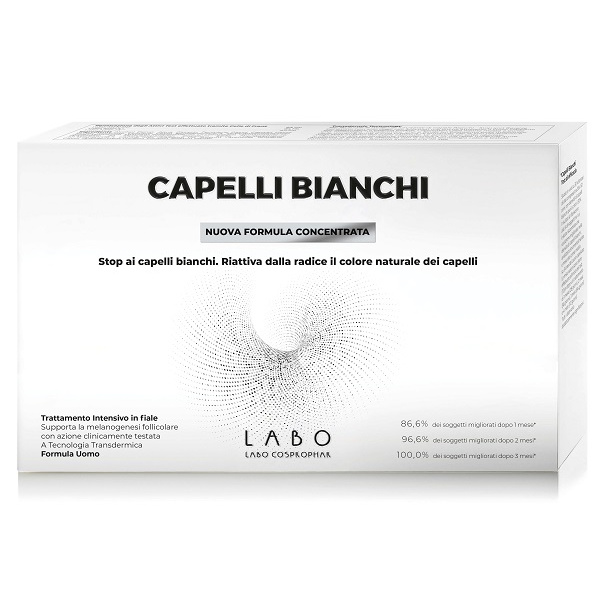 CAPELLI BIANCHI TRATTAMENTO INTENSIVO UOMO 20 FIALE DA 3 CAPELLI BIANCHI TRATTAMENTO INTENSIVO UOMO 20 FIALE DA 3